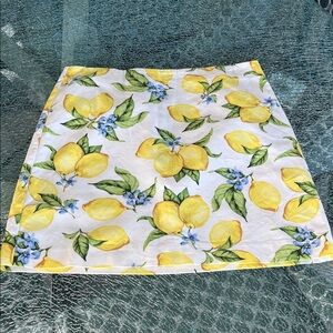 Talbots Lemon and Floral Print Midi Skirt size 10